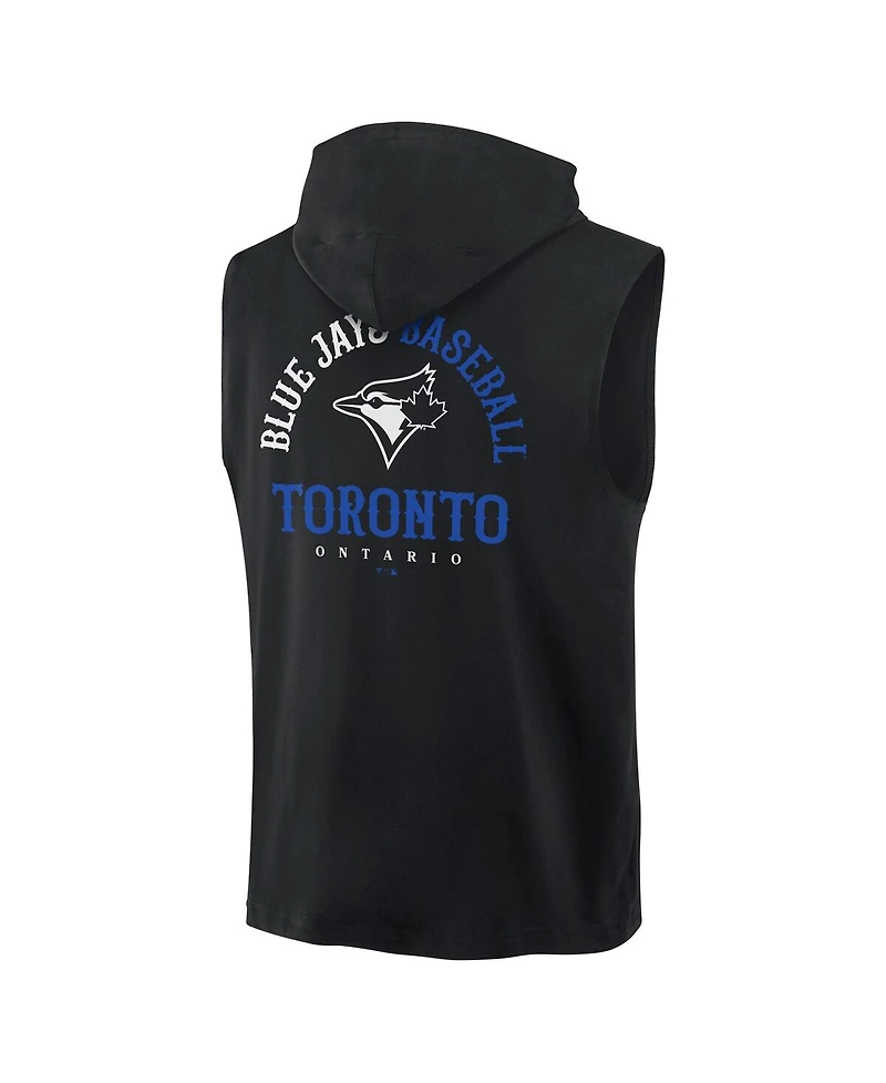 Fanatics Men's Black Toronto Blue Jays Fire Speed Sleeveless Pullover Hoodie