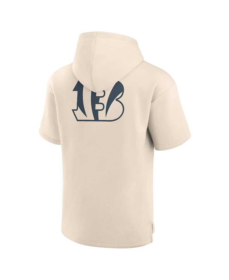 Fanatics Men's Cream Cincinnati Bengals Elements Future Ground Lettering Short Sleeve Pullover Hoodie