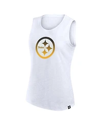 Fanatics Women's White Pittsburgh Steelers Slub Tank Top