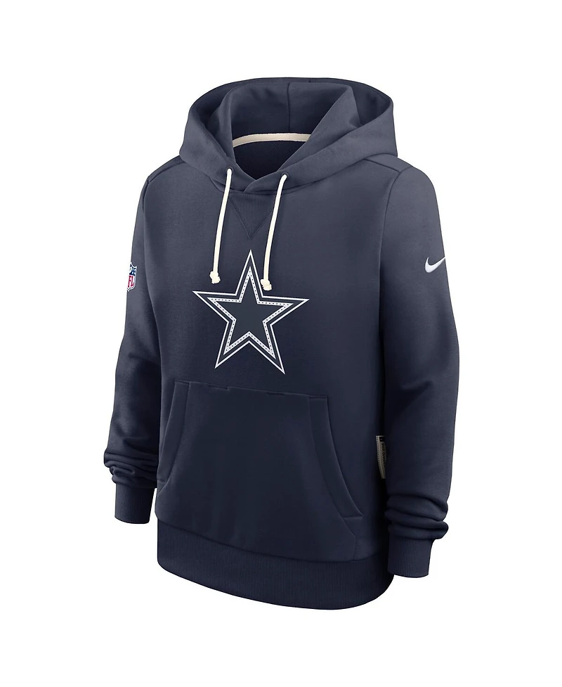 Nike Women's Navy Dallas Cowboys Sideline Initial Home Performance Pullover Hoodie