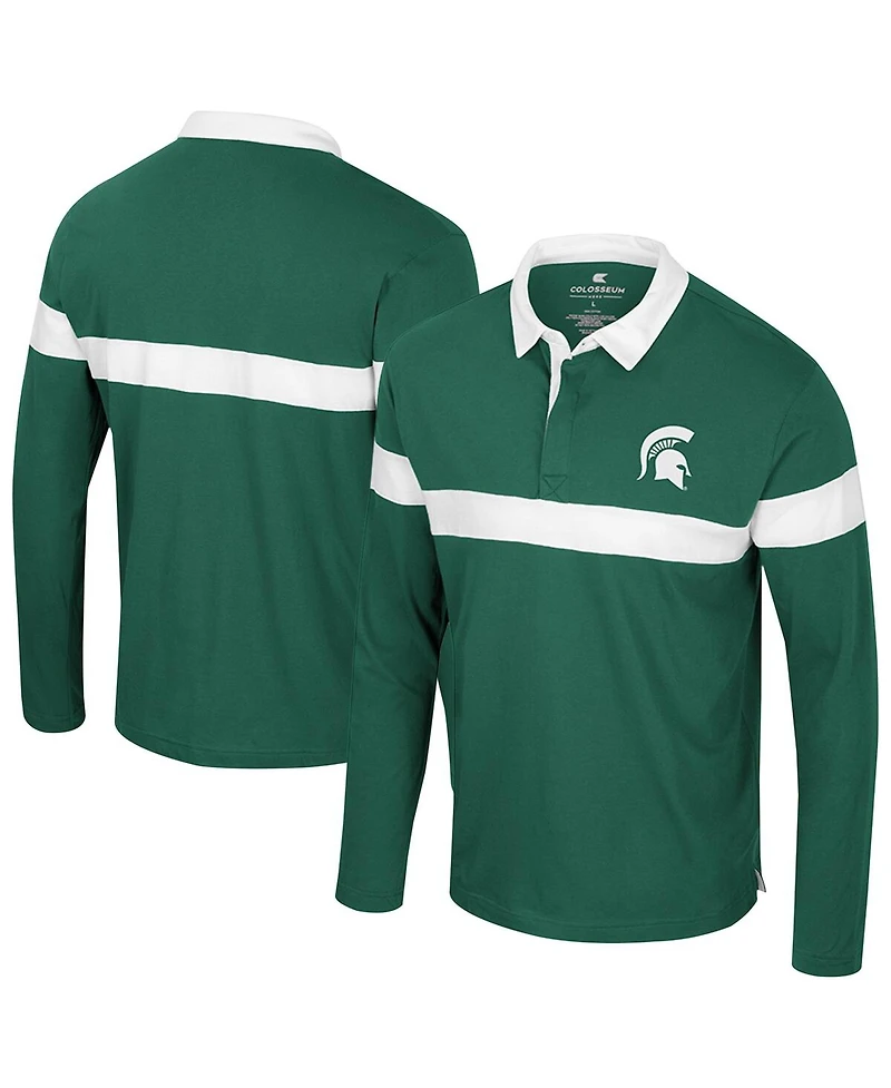 Colosseum Men's Green Michigan State Spartans Too Cool For School Long Sleeve Polo Shirt