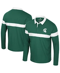 Colosseum Men's Green Michigan State Spartans Too Cool For School Long Sleeve Polo Shirt