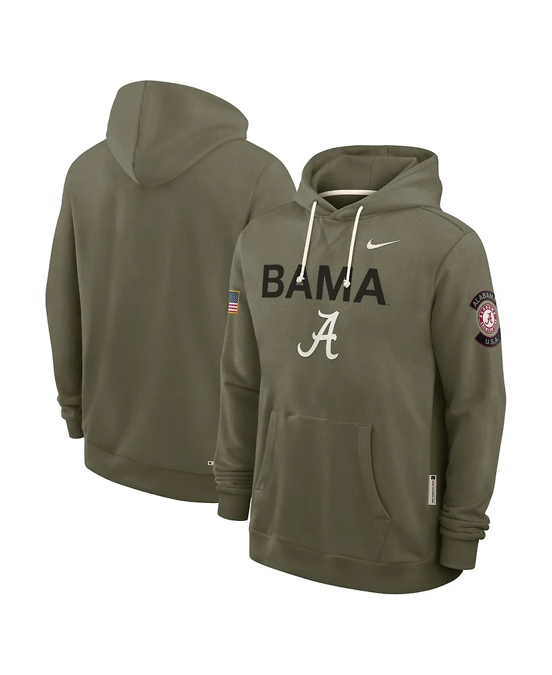 Nike Men's Olive Alabama Crimson Tide 2025 Military Appreciation Performance Pullover Hoodie