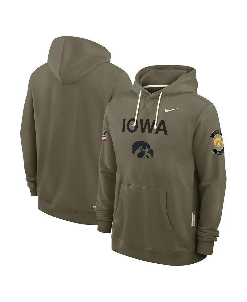 Nike Men's Olive Iowa Hawkeyes 2025 Military Appreciation Performance Pullover Hoodie