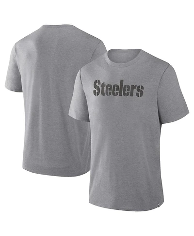 Fanatics Men's Heather Gray Pittsburgh Steelers Pass Rush Tri-Blend T-Shirt