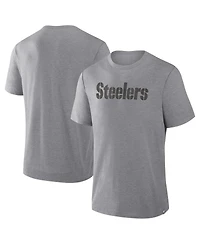 Fanatics Men's Heather Gray Pittsburgh Steelers Pass Rush Tri-Blend T-Shirt