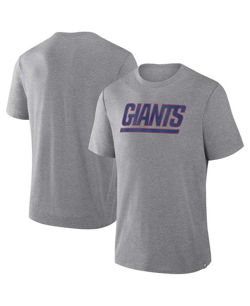 Fanatics Men's Heather Gray New York Giants Pass Rush Tri-Blend T-Shirt