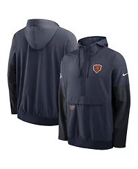 Nike Men's Navy Chicago Bears Sideline Anorak Half-Zip Hoodie Jacket