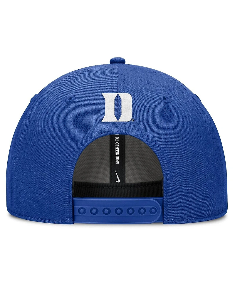 Nike Men's Royal Duke Blue Devils Slanted Primetime Rise Performance Adjustable Hat