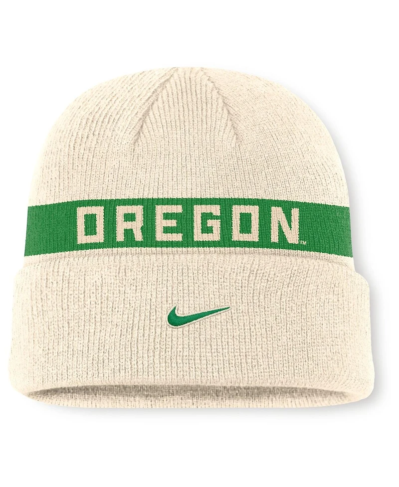 Nike Men's Natural Oregon Ducks Peak Primetime Utility Cuffed Knit Hat