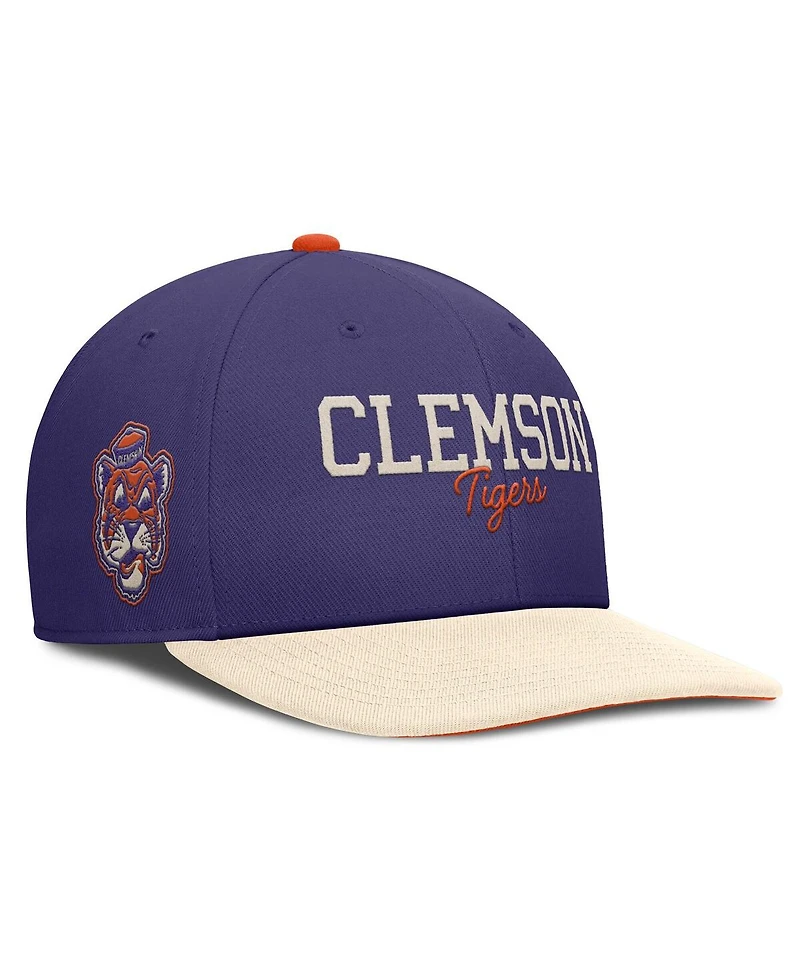 Nike Men's Purple/Cream Clemson Tigers Pro Legacy Script Snapback Hat