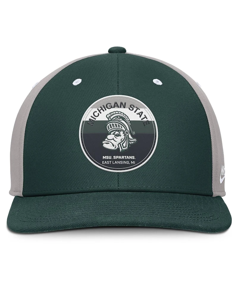 Nike Men's Green/Gray Michigan State Spartans Prep Pro Performance Snapback Hat
