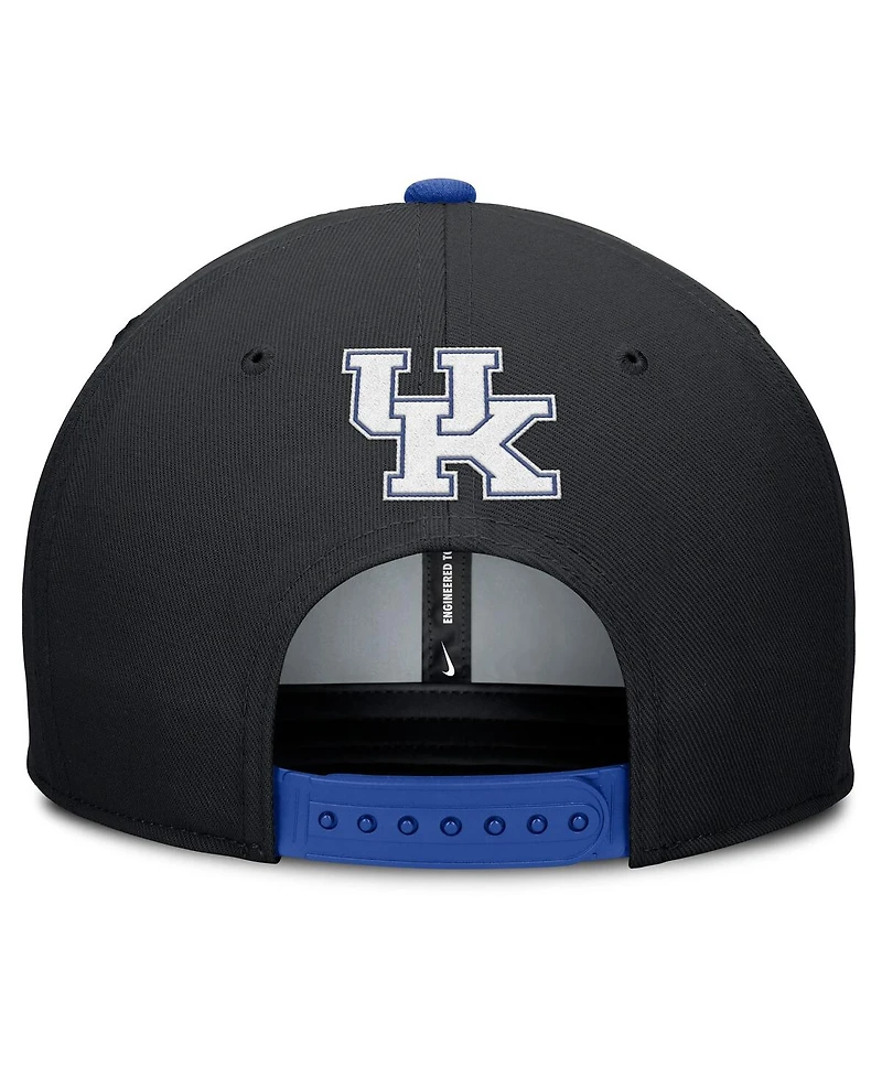 Nike Men's Black/Royal Kentucky Wildcats 2025 Sideline Campus Pro Local Snapback Hat