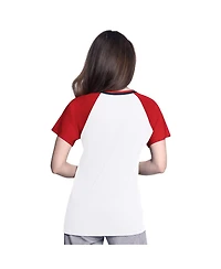 G-iii 4Her by Carl Banks Women's White/Red St. Louis Cardinals Ball Park Raglan V-Neck T-Shirt