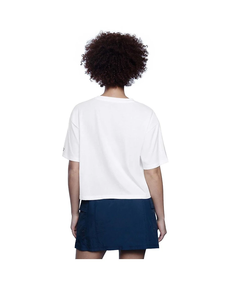 Starter Women's White Dallas Cowboys Throwback Play the Ball Boxy Cropped T-Shirt