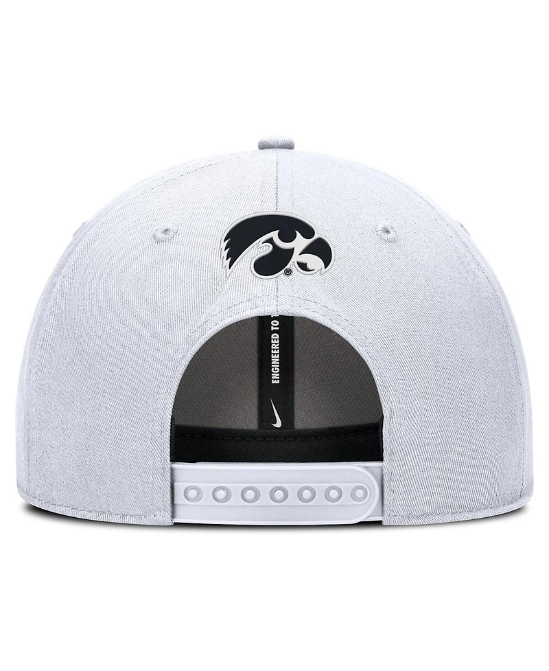 Nike Men's White Iowa Hawkeyes Rise Practice Adjustable Hat