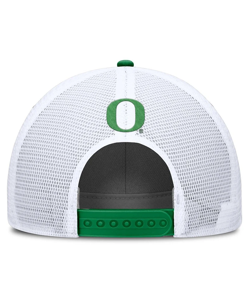 Nike Men's Green/White Oregon Ducks 2025 On-Field Rise Patch Trucker Adjustable Hat