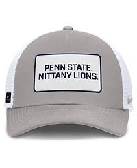 Nike Men's Gray/White Penn State Nittany Lions 2025 On-Field Rise Patch Trucker Adjustable Hat