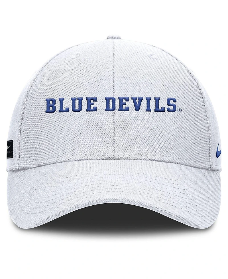 Nike Men's White Duke Blue Devils 2025 On-Field Rise Performance Adjustable Hat