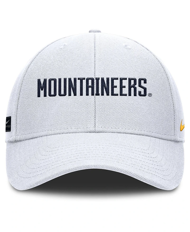 Nike Men's White West Virginia Mountaineers 2025 On-Field Rise Performance Adjustable Hat