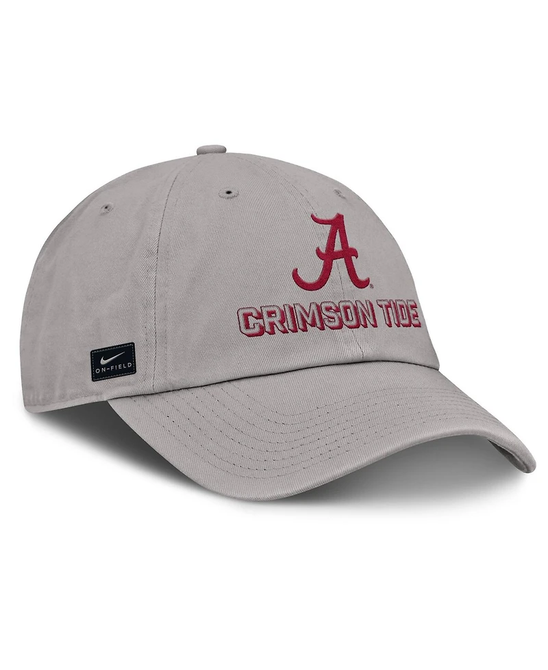 Nike Men's Gray Alabama Crimson Tide 2025 On-Field Club Adjustable Hat