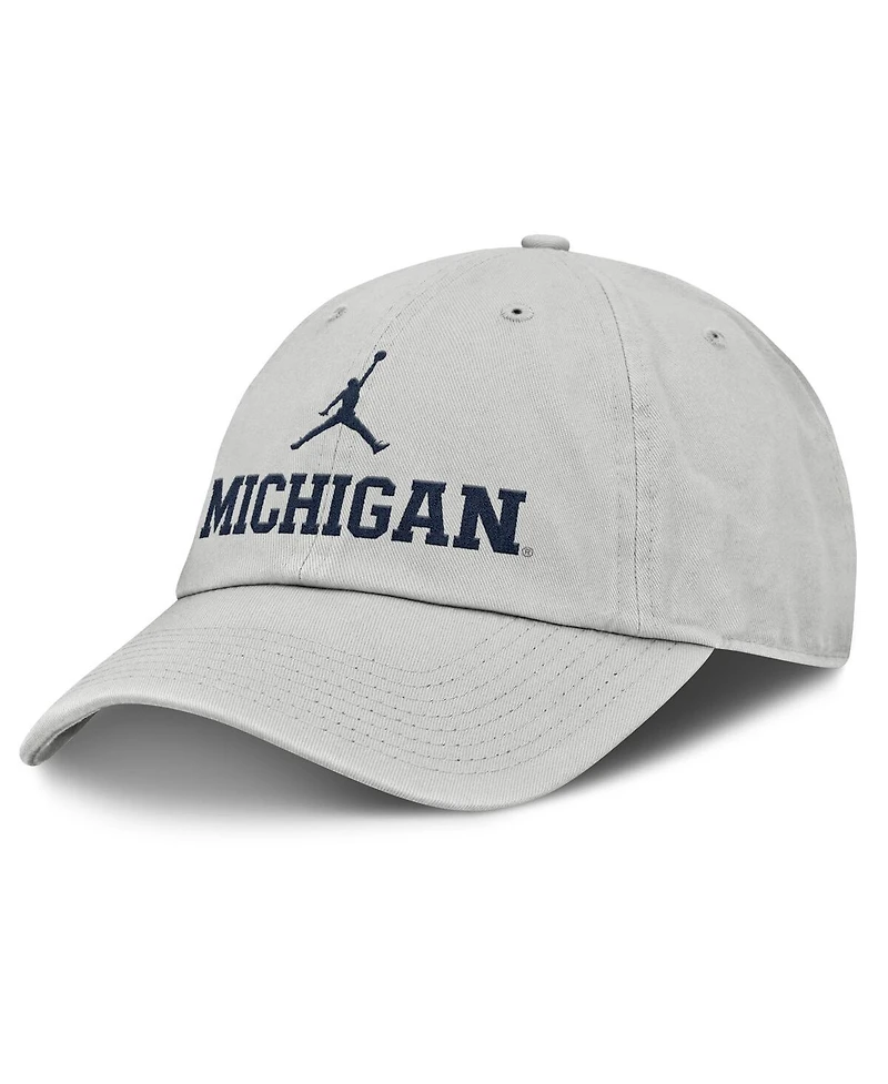 Jordan Men's Gray Michigan Wolverines 2025 On-Field Gameday Club Adjustable Hat