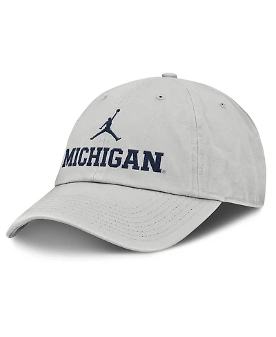 Jordan Men's Gray Michigan Wolverines 2025 On-Field Gameday Club Adjustable Hat