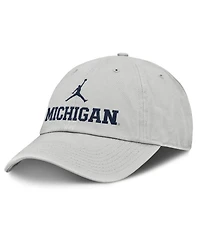 Jordan Men's Gray Michigan Wolverines 2025 On-Field Gameday Club Adjustable Hat