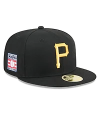New Era Men's Black Pittsburgh Pirates Baseball Hall of Fame 59FIFTY Fitted Hat
