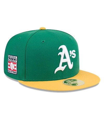 New Era Men's Green Athletics Baseball Hall of Fame 59FIFTY Fitted Hat