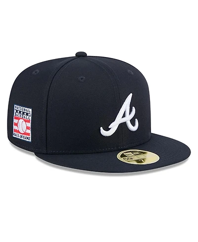 New Era Men's Navy Atlanta Braves Baseball Hall of Fame 59FIFTY Fitted Hat