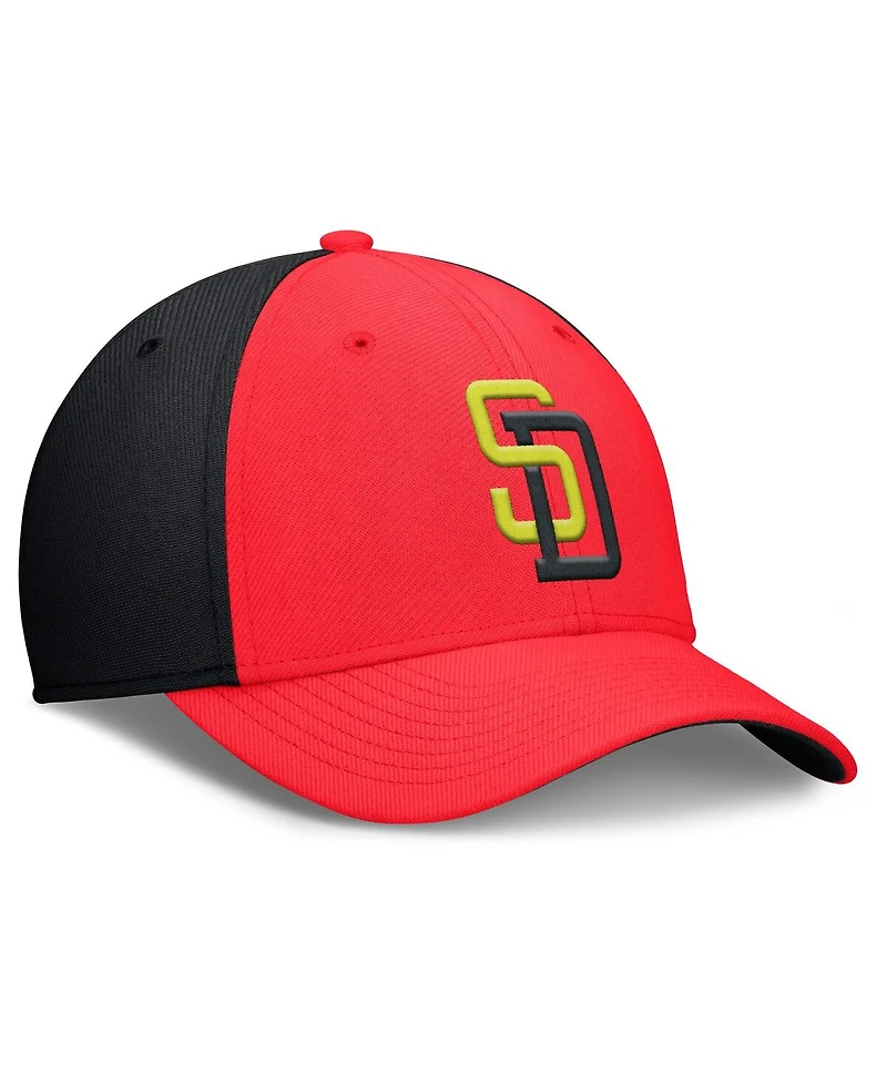 Nike Men's Crimson/Black San Diego Padres Neon 90s Rise Swoosh Flex Hat