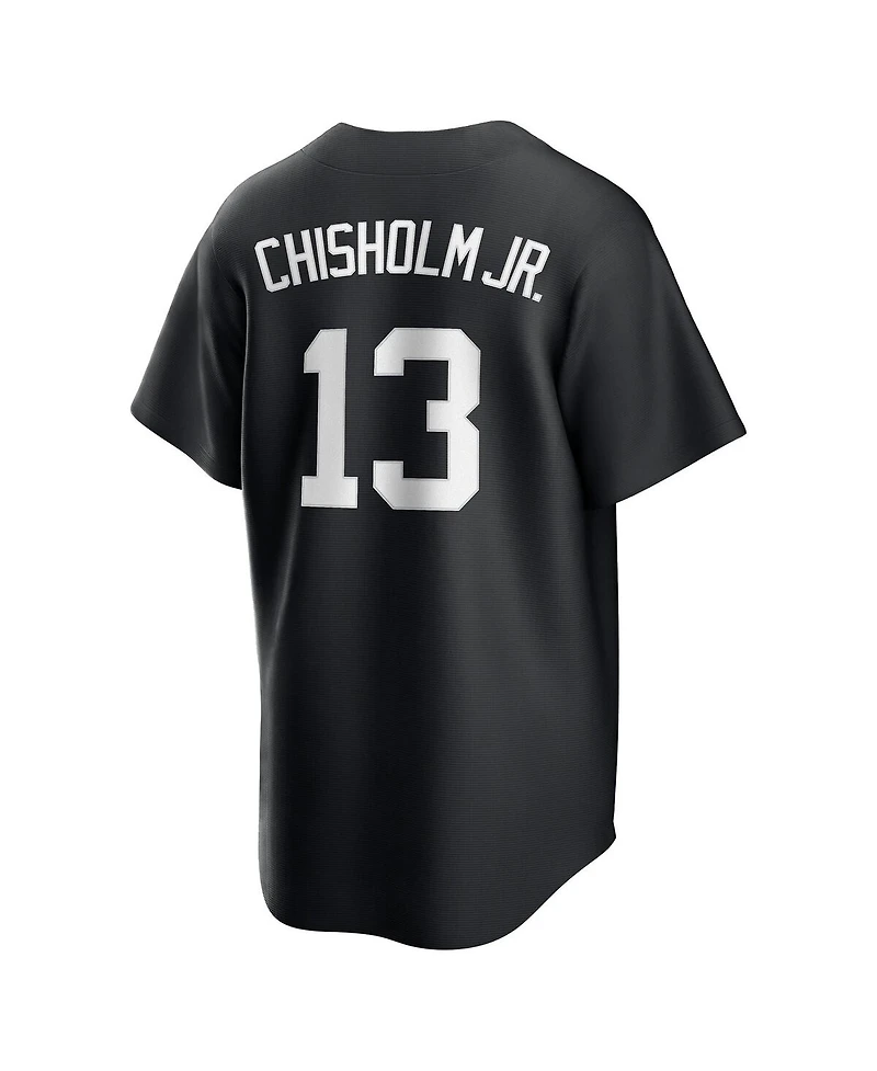 Nike Men's Jazz Chisholm Jr. Black New York Yankees Lights Out Replica Player Jersey