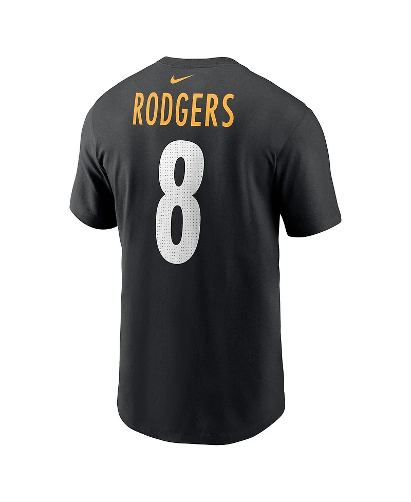 Nike Men's Aaron Rodgers Black Pittsburgh Steelers Name Number T-Shirt