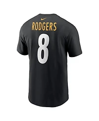 Nike Men's Aaron Rodgers Black Pittsburgh Steelers Name Number T-Shirt