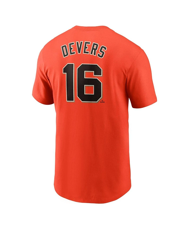 Nike Men's Rafael Devers Orange San Francisco Giants Name Number T-Shirt