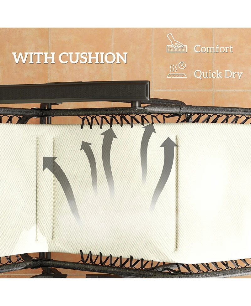 Outsunny Zero Gravity Lounge Chair Set Padded Outdoor Recliner