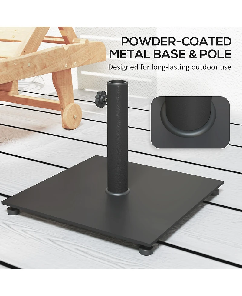Outsunny Square Patio Umbrella Base, 29 lbs Metal Sd,