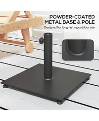 Outsunny Square Patio Umbrella Base, 29 lbs Metal Sd,