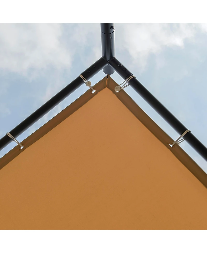 Outsunny 10' x 9' Outdoor Wall Patio Gazebo Canopy w/ Polyester Roof