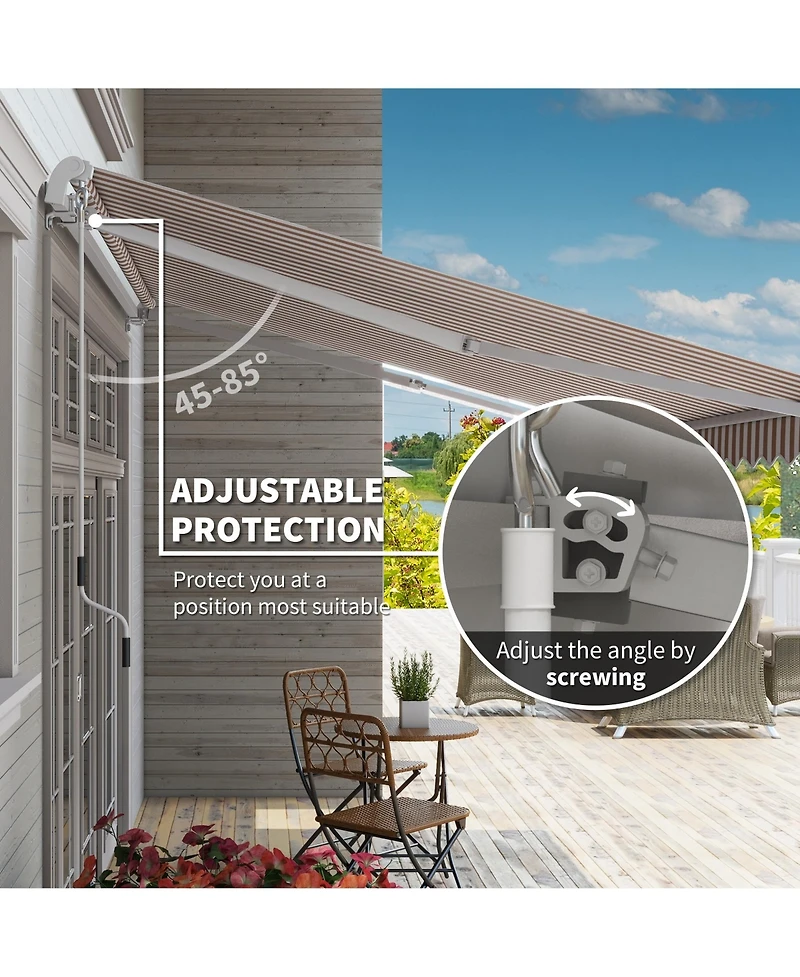 Outsunny 12'x8' Retractable Patio Awning/Sun Shade for Outdoor PatioMulti
