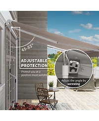 Outsunny 12'x8' Retractable Patio Awning/Sun Shade for Outdoor PatioMulti