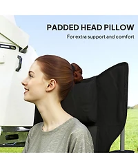 Outsunny Camp Chairs for Adults, 2 Pack Outdoor Folding Chairs