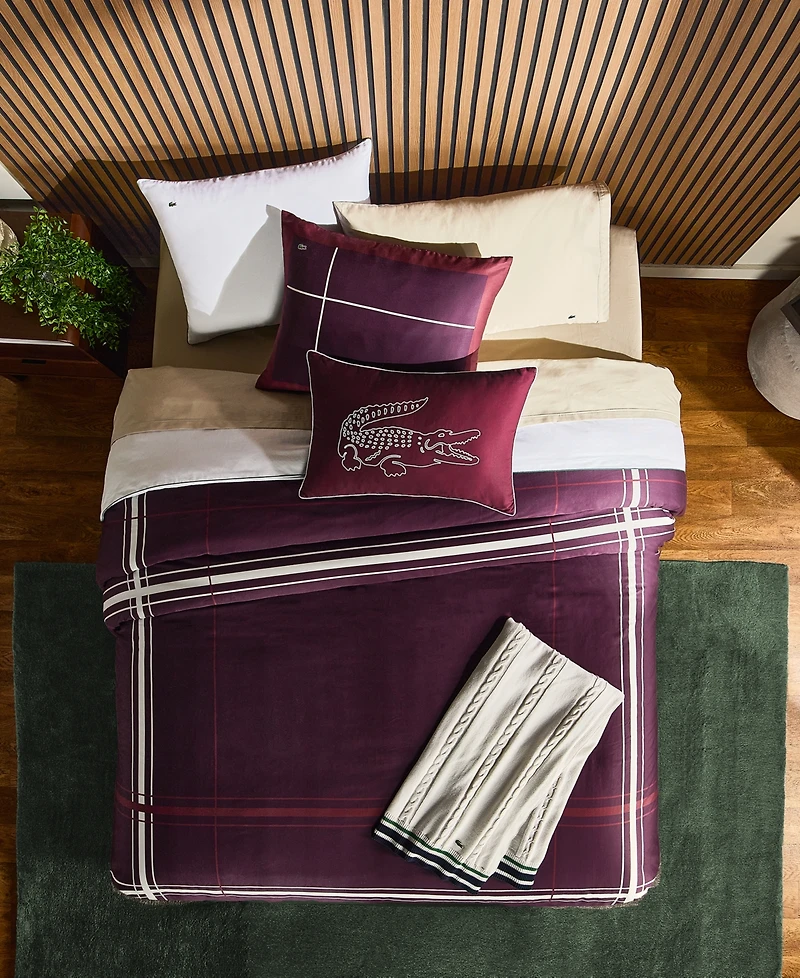 Lacoste Home Playful Checks Cotton 2-Pc.Comforter Set, Twin