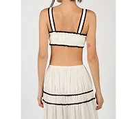 WeWoreWhat Women's Ruched Crop Top