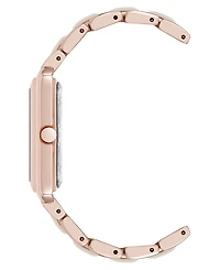 Anne Klein Women's Quartz Casual Rectangular Rose Gold-Tone Metal Alloy Bracelet Watch, 26mm