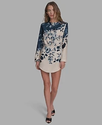 Bcbg Women's Long-Sleeve Tweed Shift Dress