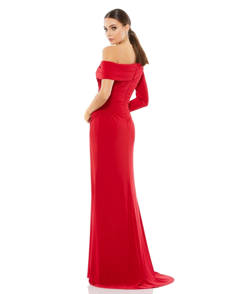 Women's Ieena Ruched Jersey Drop Shoulder Foldover Gown