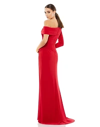 Women's Ieena Ruched Jersey Drop Shoulder Foldover Gown
