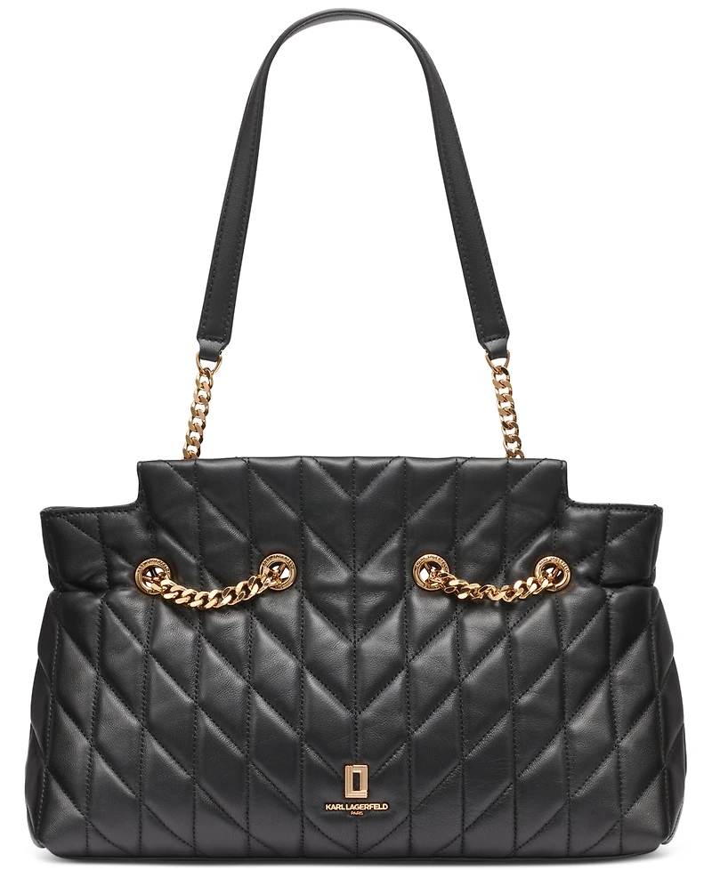 Karl Lagerfeld Paris Lafayette Medium Leather Satchel